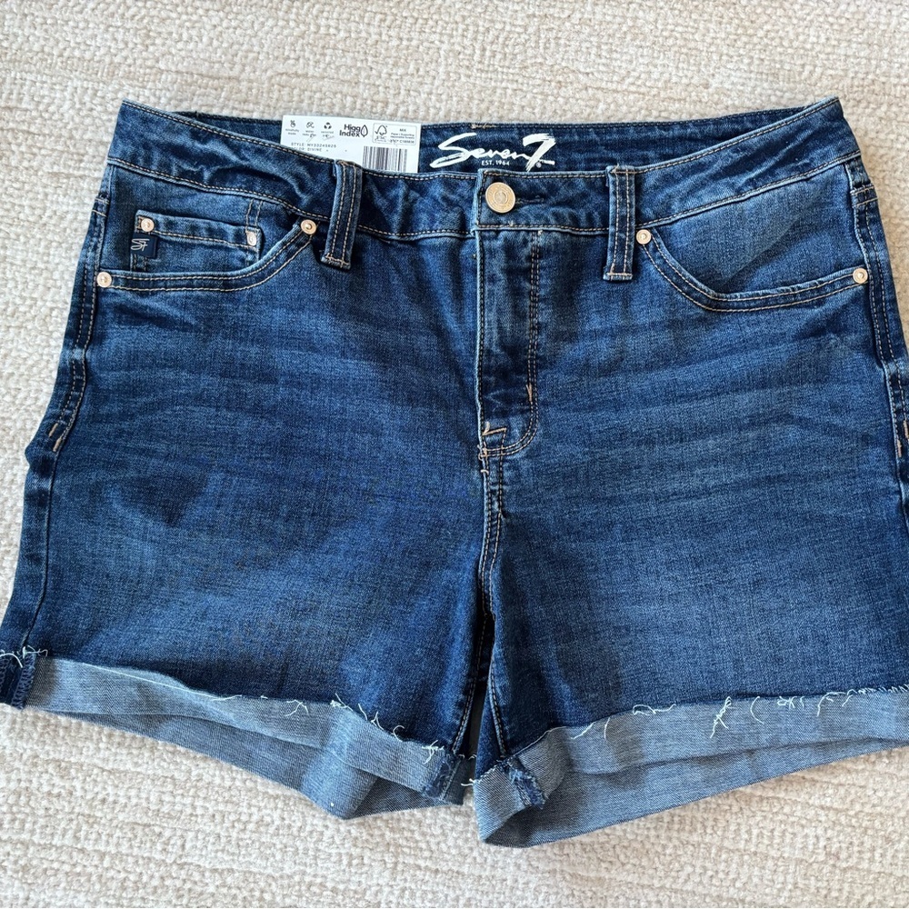 Seven7 Dark Blue Jean Shorts BRAND NEW NWT